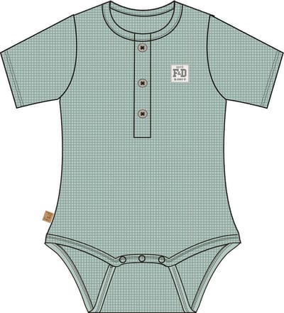 Frogs and Dogs - Wafel Romper SS | Cloud Blue - Katoen - Maat 68