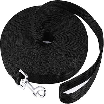 Dailygoods- Trainingslijn 20 m - Hondenriem - Duurzaam Nylon - 360 Graden Draaibare Sluiting - Lichtgewicht - Versterkte Kruisnaden