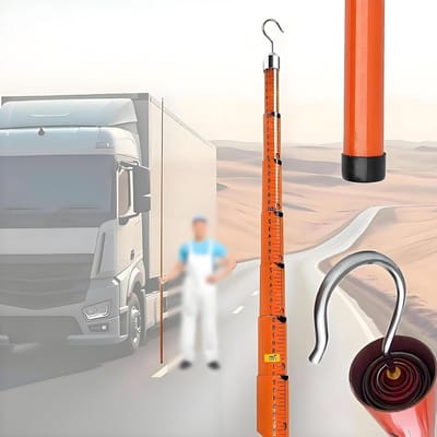 Telescopische Meetstok - Hoogtemeter Stok - Hoogtemeting Lijnwachter - Niet-geleidende Epoxyhars - 8 meter - Oranje