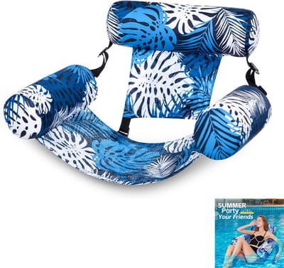 Verpakking van 1 stuk - Opblaasbare ligstoel - Opblaasbare drijfmat voor volwassenen - Opblaasbaar drijfbed - Zwembadhangmat - Verdikt voor volwassenen - Geschikt voor zomerfeesten, strand en andere wateractiviteiten - Blauw