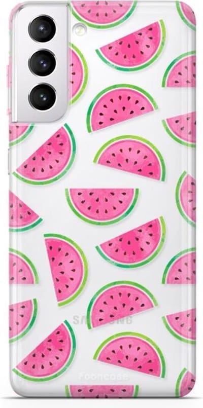 Fooncase Hoesje Geschikt voor Samsung Galaxy S21 Plus - Shockproof Case - Back Cover / Soft Case - Watermeloen