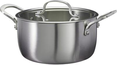 Cookinglife Kookpan met Glazen Deksel Signature Steel - RVS - ø 20 cm / 2.2 Liter - geschikt voor alle warmtebronnen