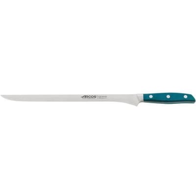 Couteau à jambon - ARCOS - Brooklyn - 30 cm - Acier inoxydable Nitrum - Manche en Micarta turquoise
