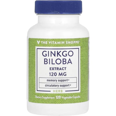 The Vitamin Shoppe, Ginkgo Biloba Extract, 120 mg, 120 Plantaardige Capsules