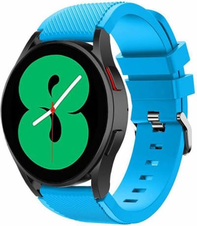 Strap-it Siliconen bandje - geschikt voor Samsung Galaxy Watch 7 (40 & 44mm) / Galaxy Watch 6 (Classic) / Galaxy Watch 5 / 5 Pro / Watch 4 / 4 Classic / Watch FE / Garmin Vivoactive 3/5 - geschikt voor Galaxy Watch 4-5-6 alle varianten - lichtblauw