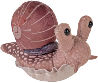 Wild Republic slak knuffel - pluche - bruin - 13 cm - weekdieren - knuffeldieren - slakken