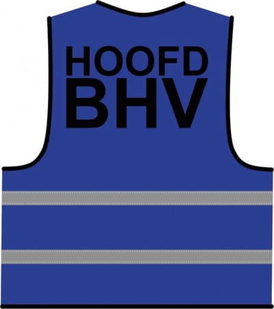 Hoofd BHV hesje blauw