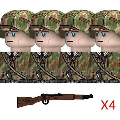 WOII Militaire Duitse Soldaten Figuren Bouwstenen Type 43 Moeras Camouflage Leger Infanterie Helm Wapens Blokken Speelgoed Ideaal Voor Kinderen