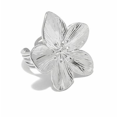 Luxxie - Bloem Ring - Goudkleurig - Stainless Steel - Verstelbare ring-zilver kleur