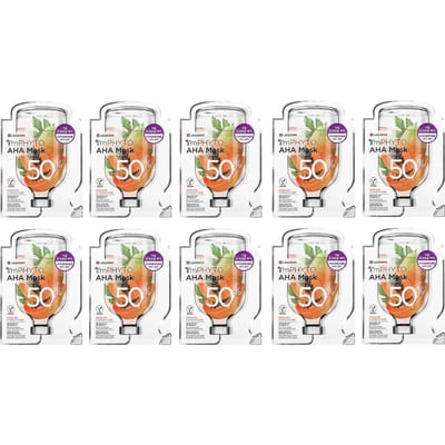Leaders, I'mPhyto AHA Beauty Mask, 10 sheets, 0.77 fl oz (23 ml) each beige