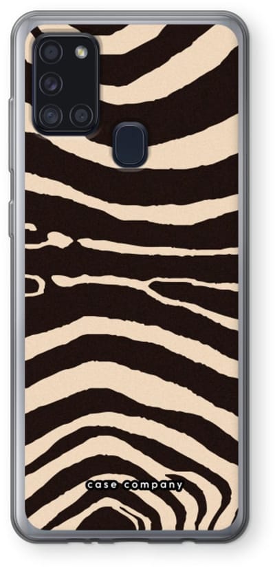 Case Company® - Hoesje geschikt voor Samsung Galaxy A21s hoesje - Arizona Zebra - Soft Cover Telefoonhoesje - Bescherming aan alle Kanten en Schermrand