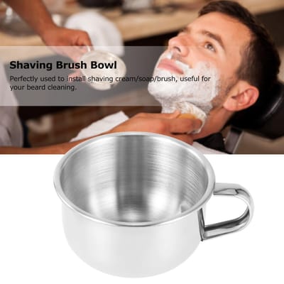 Bol de brosse à raser en acier inoxydable, crème à raser, bol à savon, tasse de rasage, bol à savon de nettoyage du visage masculin
