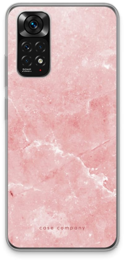 Case Company® - Hoesje geschikt voor Xiaomi Redmi Note 11 hoesje - Roze marmer - Soft Cover Telefoonhoesje - Bescherming aan alle Kanten en Schermrand