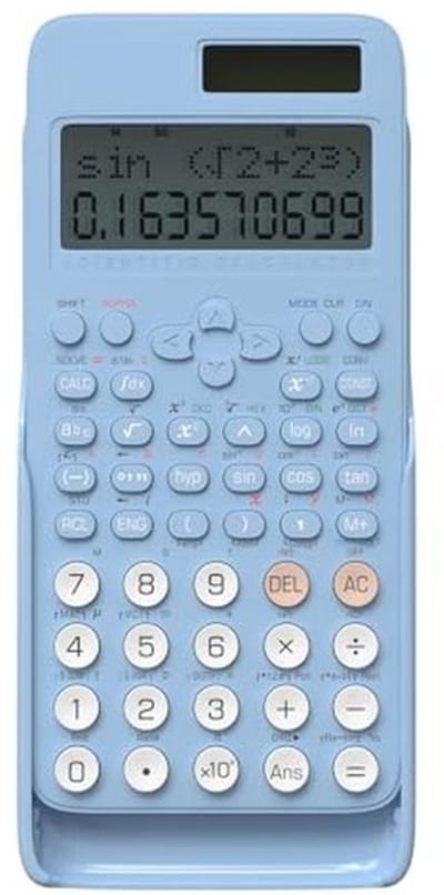 Wetenschappelijke rekenmachine met 401 functies en 2-regelig display voor school en studie