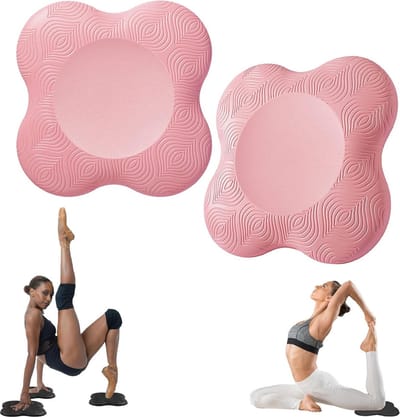 Yoga Knie Kussens - Set Van 2 Stuks - Yoga Kniebeschermer Mat - Sport Balans Kussen - Antislip Yogamatten - Kussen - Knee Pads - Kniestukken - Kniemat - Sportmat - Fitness - Ondersteuning Van KnieëN, Polsen En Ellebogen - 20×20×2cm - roze