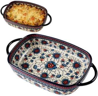 Dailygoods- Ovenschaal 600 ml - Rechthoekig - Keramisch - Hittebestendig - Voor oven/heteluchtfriteuse/magnetron - Gezond bakken zonder schadelijke stoffen - Bakvorm