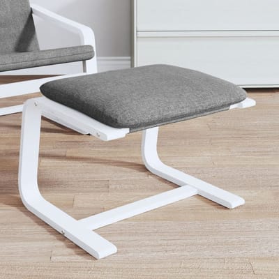 vidaXL - Voetenbank - 51x41x40 - cm - stof - donkergrijs