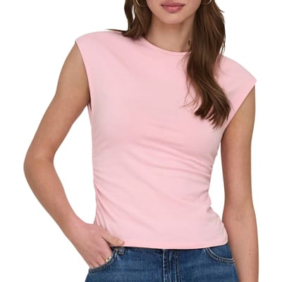 slim fit T-shirt van katoenmix model 'MIRA'