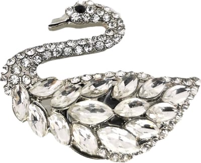 Petra's Sieradenwereld - Magneetbroche zwaan met strass