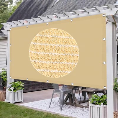 Schaduwdoek voor buiten - Zonwerend gaas - Tuin en terras - 95% UV bescherming - 1x3 meter - Beige