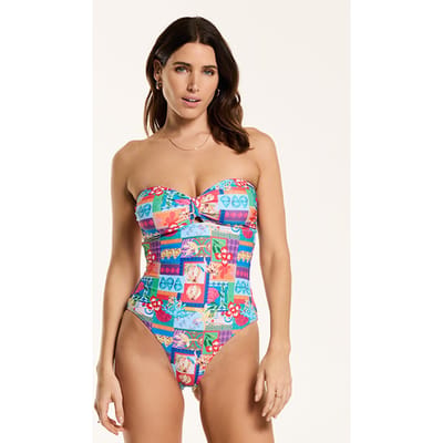 Shiwi Ladies Zia Swimsuit Holiday Banner Blue Holiday Banner Maat: 34 | Bikini's Outlet | Dames | Blauw