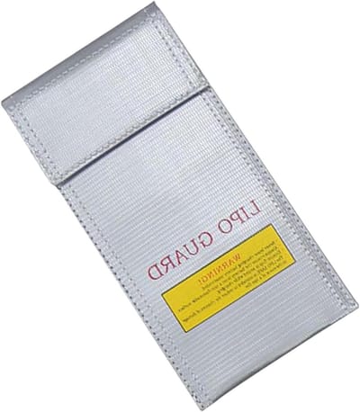 Batterijtas - Opbergbox - Veilig Transport - Vlamvertragend Materiaal - 19.9 x 10.8 cm - Grijs