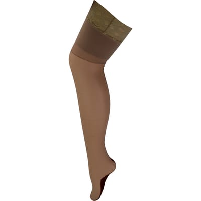 Hoog getailleerde doorschijnende panty voor dames glanzend - Naakt / Zwart
