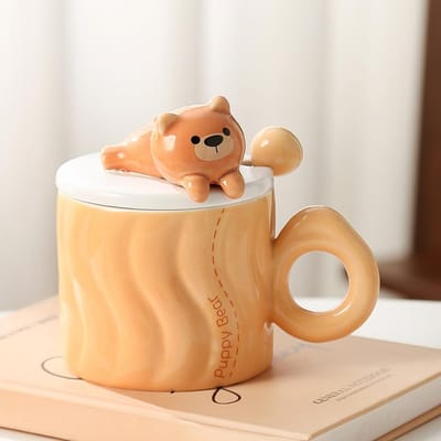 Creatieve Keramische Beerbekers Schattige en Schattige Waterbekers Mokken Hoge Uitstraling Meisjesachtige Drinkbekers Koffiekopjes 350ml