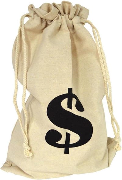 Cowboy Western Thema Geldzak - 1x - stof - dollar teken - verkleedaccessoire