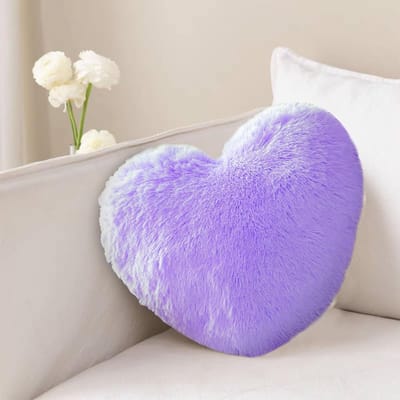 Heart Cushion 46 x 36 cm - Aesthetic Sofa Cushion - Decoratieve Kussen voor Kinderen - Meisjes - Slaapkamer - Auto - Woonkamer - Kind Geschenk - Knuffel Kussen (Paars)