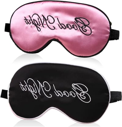 Inovra Plus - Zijden Slaapmasker 2 Stuks voor Vrouwen en Mannen - Oogbescherming - Nachtblinddoek - Reizen - Verstelbare Bandjes - Satijnen Oogmasker Cover - Ontspanning en Comfort - Luxe Slaapmasker