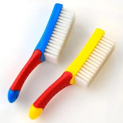2 pièces Brosses ménagères Brosse à lessive à poils doux Brosse à chaussures Multifonction Nano Nettoyage Brosse à chaussures sans dommage Outils de nettoyage beige