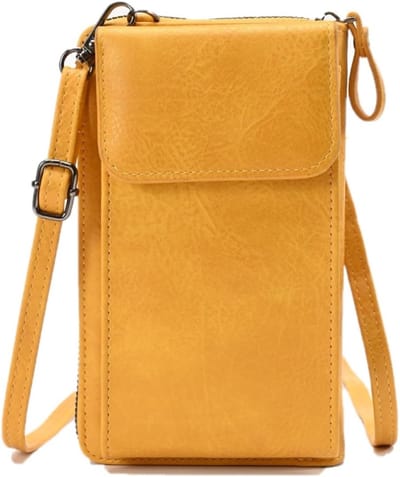 Draagbare Schoudertas voor Kleine Mobiele Telefoons van PU Leer met Kaartslots en Crossbody Ontwerp voor Vrouwen