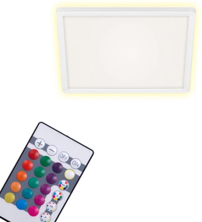BRILONER SLIM - LED Plafonniére - plafondlamp dimbaar - plafondlamp - RGB - kleurbediening - achtergrondverlichting - incl. afstandsbediening - 15 Watt - 1.850 lumen - 4.000 Kelvin - wit