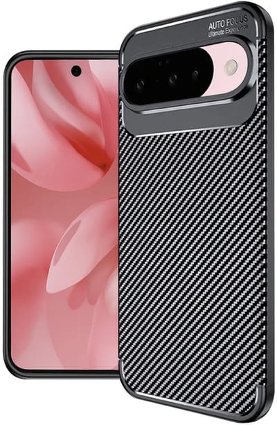 Techsuit Carbon Fiber Silicone Back Cover Hoesje geschikt voor Google Pixel 10 / 10 Pro - Zwart