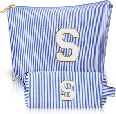 Cosmetische tas: set van 2, make-uptas organizer, gepersonaliseerd cadeau voor dames en meisjes - ideaal voor verjaardag of Kerstmis - hedendaags design