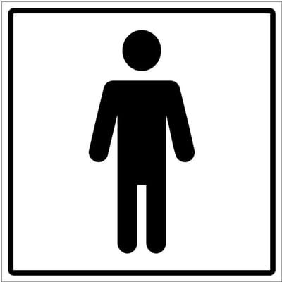 Heren toilet bordje | gecoat dibond materiaal | 10 x 10 cm
