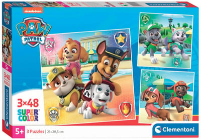 Clementoni - 3 Puzzels - Paw Patrol - 48 stukjes - Super Color - vanaf 5 jaar