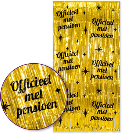 Q2P – Pensioen Foliegordijn – Goud & Zwart – 100×200 cm – Zelfklevend – Feest Versiering – Backdrop