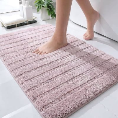 Casilin Badmat Antislip 60x100cm California - Waterabsorberende Badkamermat - Wasbaar en Sneldrogend - Voor Douche en Bad - 100% Katoen - Rechthoek - Misty Pink, Roze