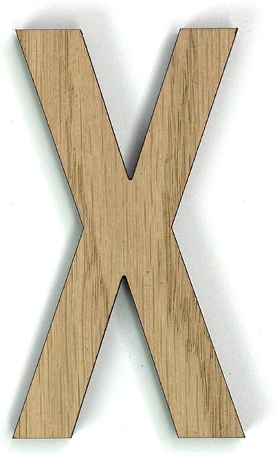 Houten letter X - 37 cm hoog