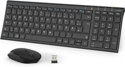 Draadloos Toetsenbord en Muis Set, Oplaadbaar, Ultradun en Stil voor PC en Laptop