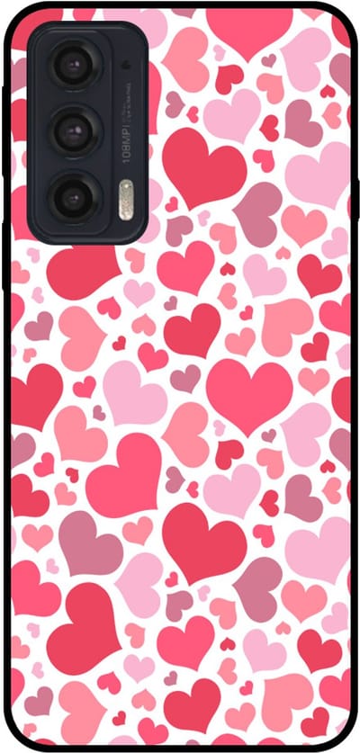 Smartphonica Telefoonhoesje Geschikt voor Motorola Edge 20 met Hartjes Print - Hearts Design TPU Backcover Case - Kinder Hoesje met Hartjes Design geschikt voor Motorola Edge 20
