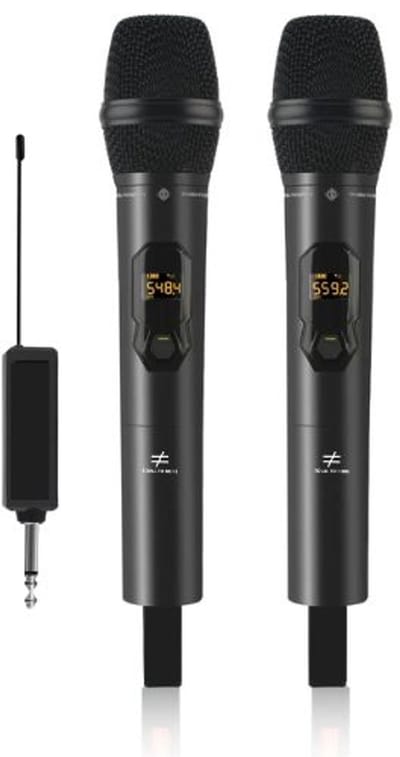 Equal to none -Draadloze Karaoke Microfoon Set – Professionele UHF Handmicrofoons met LCD Display – 30 Meter Bereik – Oplaadbaar – Voor Karaoke, Feesten & Presentaties
