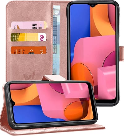 Hoesje geschikt voor Samsung Galaxy A20s - Book Case Kunstleer Pasjeshouder Rosegoud