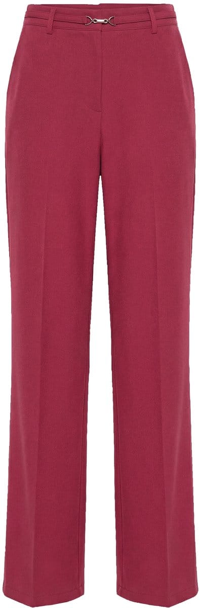 MIAMODA - Dames - Businessbroek rechte pijp sierceintuur met sluiting - Donkerrood - Maat 42