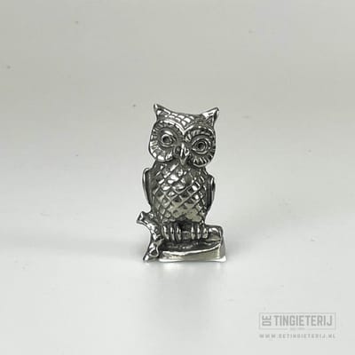 Uil op tak - miniatuur uil - verzamelaar - cadeau - handgemaakt - mini uil -