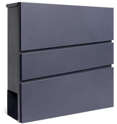 Wandbrievenbus met Krantenhouder - Afsluitbare Brievenbus van Verzinkt Staal - Modern Design - Eenvoudige Installatie - 37x10,5x37 cm