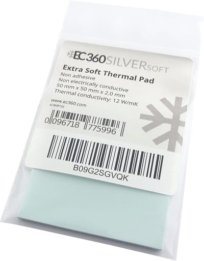 Thermische Pad - Koelpasta Pad - Componenten Koelen - Hoge Warmtegeleiding - 50 x 50 x 2.0 mm - Zilver