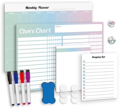 Magnetisch Whiteboard Set - PET, waterbestendig, herbruikbaar, inclusief magneten en wisser